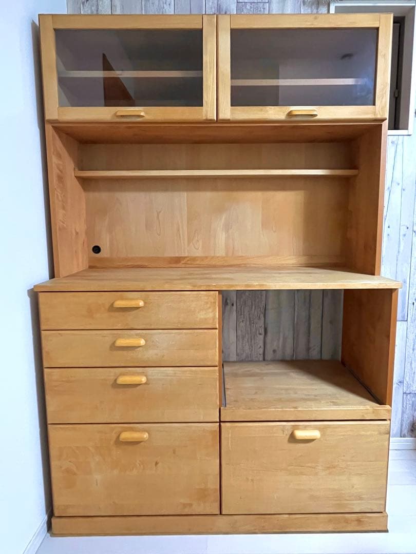 モモナチュラル　食器棚　カップボード　VIU-01+VIL-52