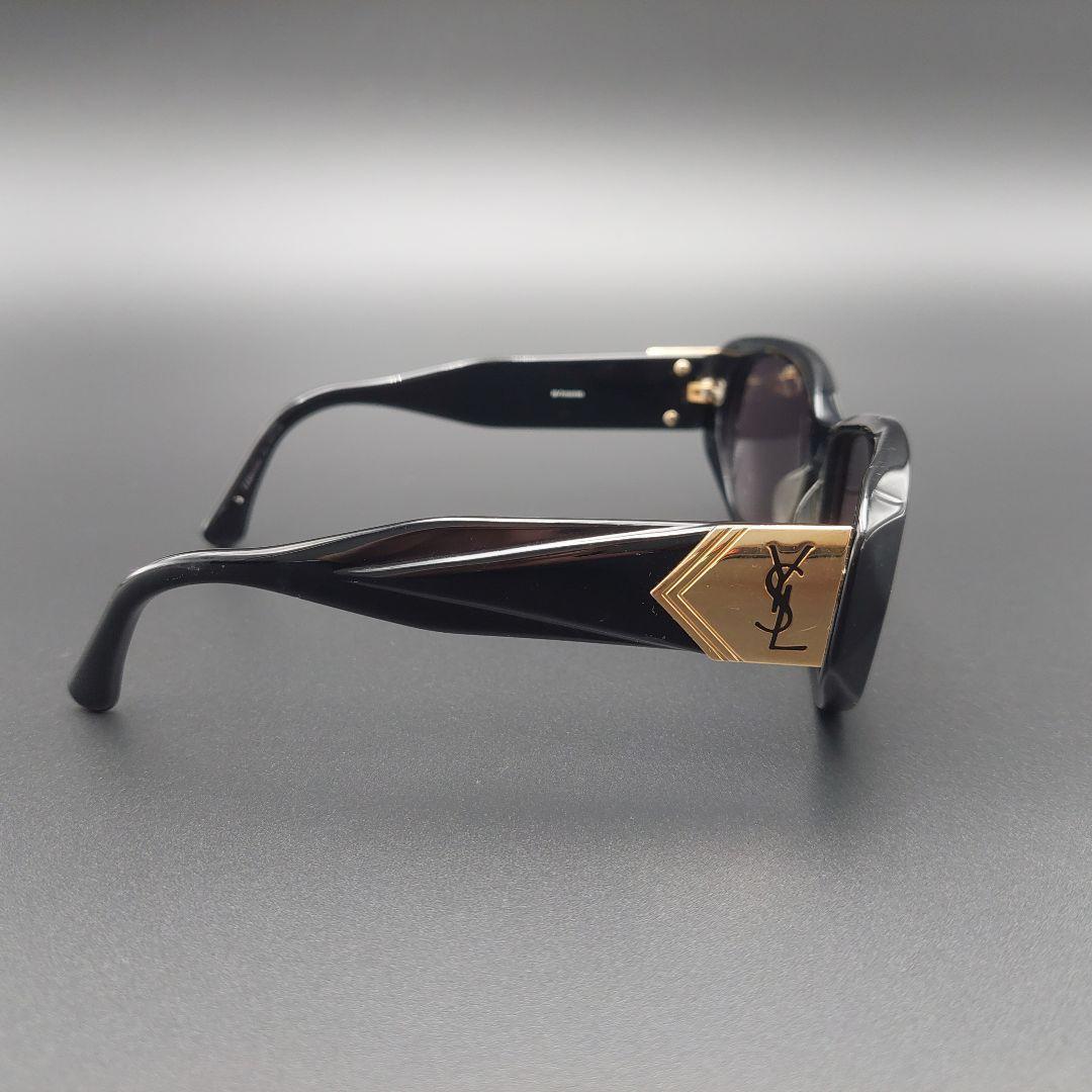 【大人気】 イヴサンローラン　サングラス　 キャットアイ　金ロゴ　黒　良品　希少