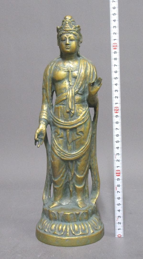 文化勲章 北村西望［聖観世音菩薩像］ブロンズ　桐共箱入り