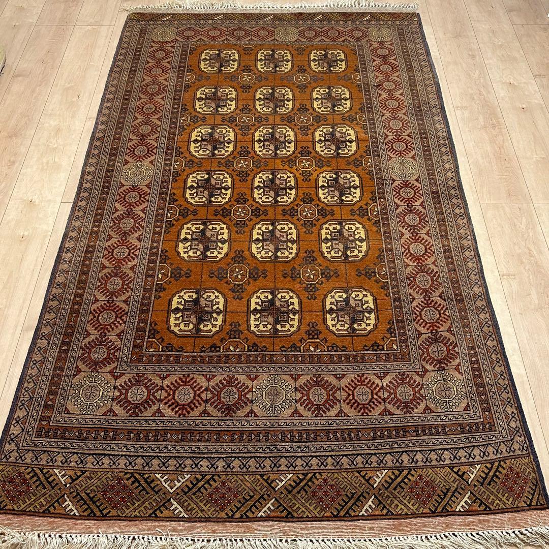 ペルシャ絨毯　トルクメン産　ヴィンテージラグ　トライバルラグ　190x114㎝