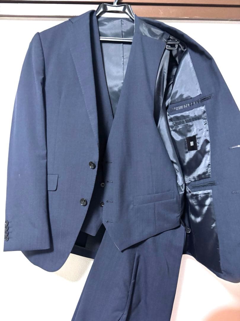 かずぅ　美品　SUIT SELECT 3ピース　セットアップ ネイビー リ