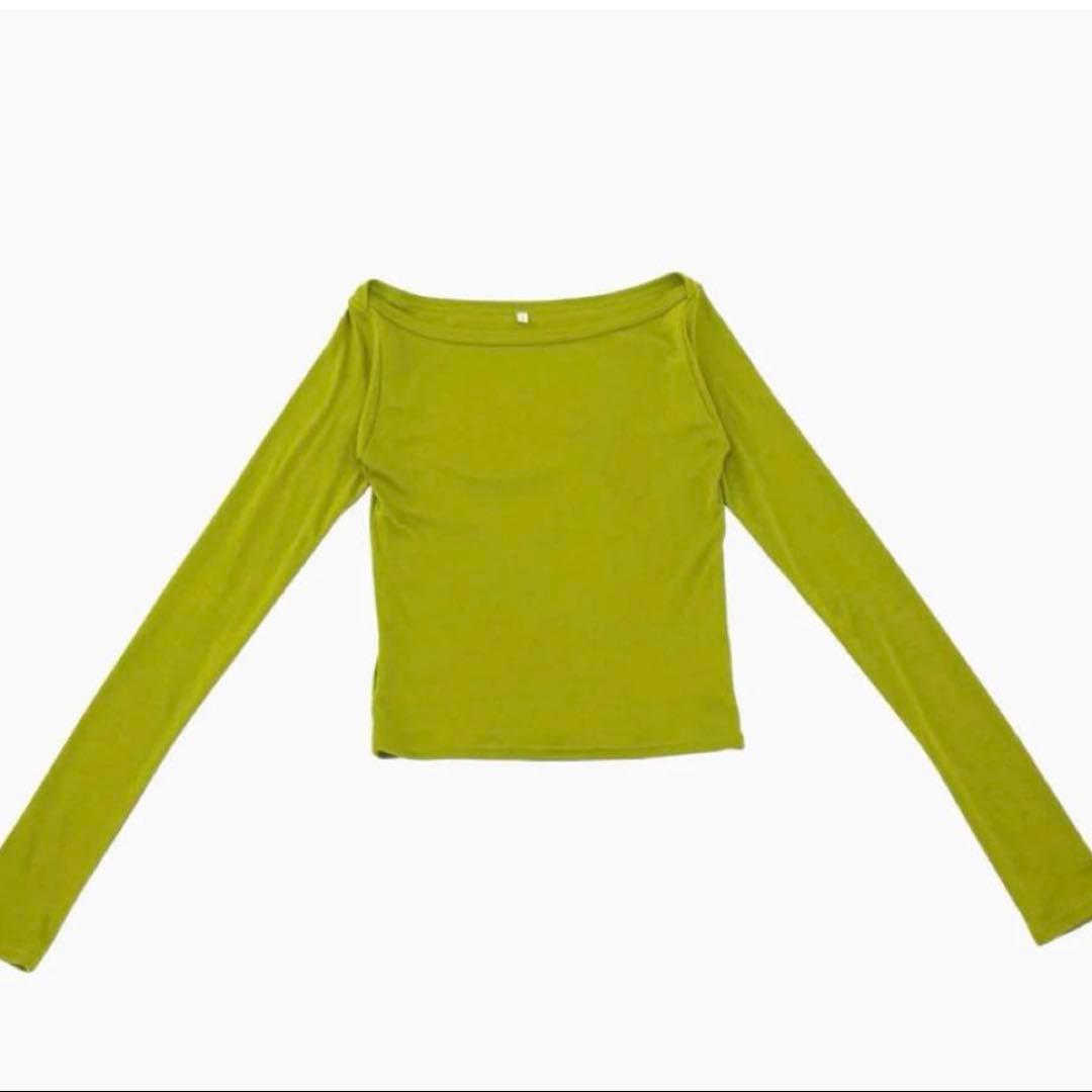 【美品】draw drawers boat neck long tee