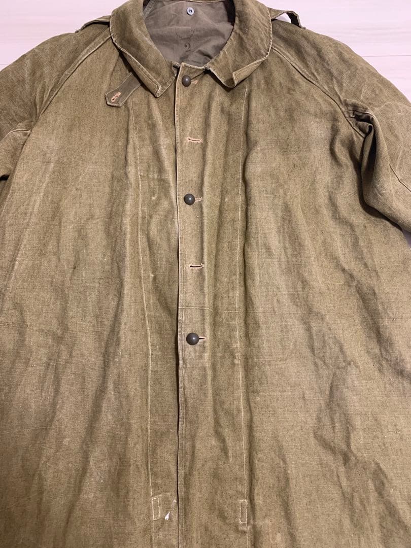 1940s フランス軍　M35 モーターサイクルコート　リネン