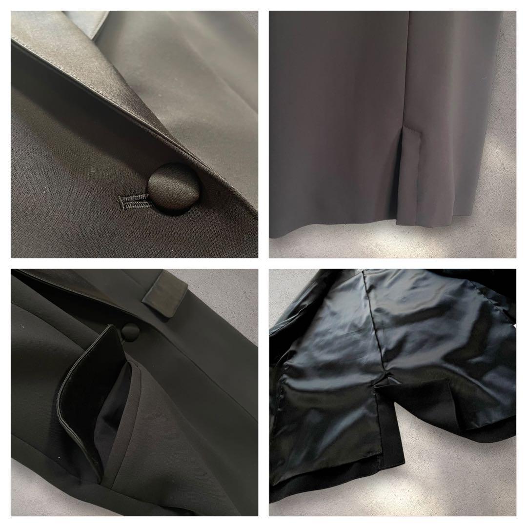 美品 リーファー ドレスジレ 38 黒 梨花 CHAMBRE ショールカラー