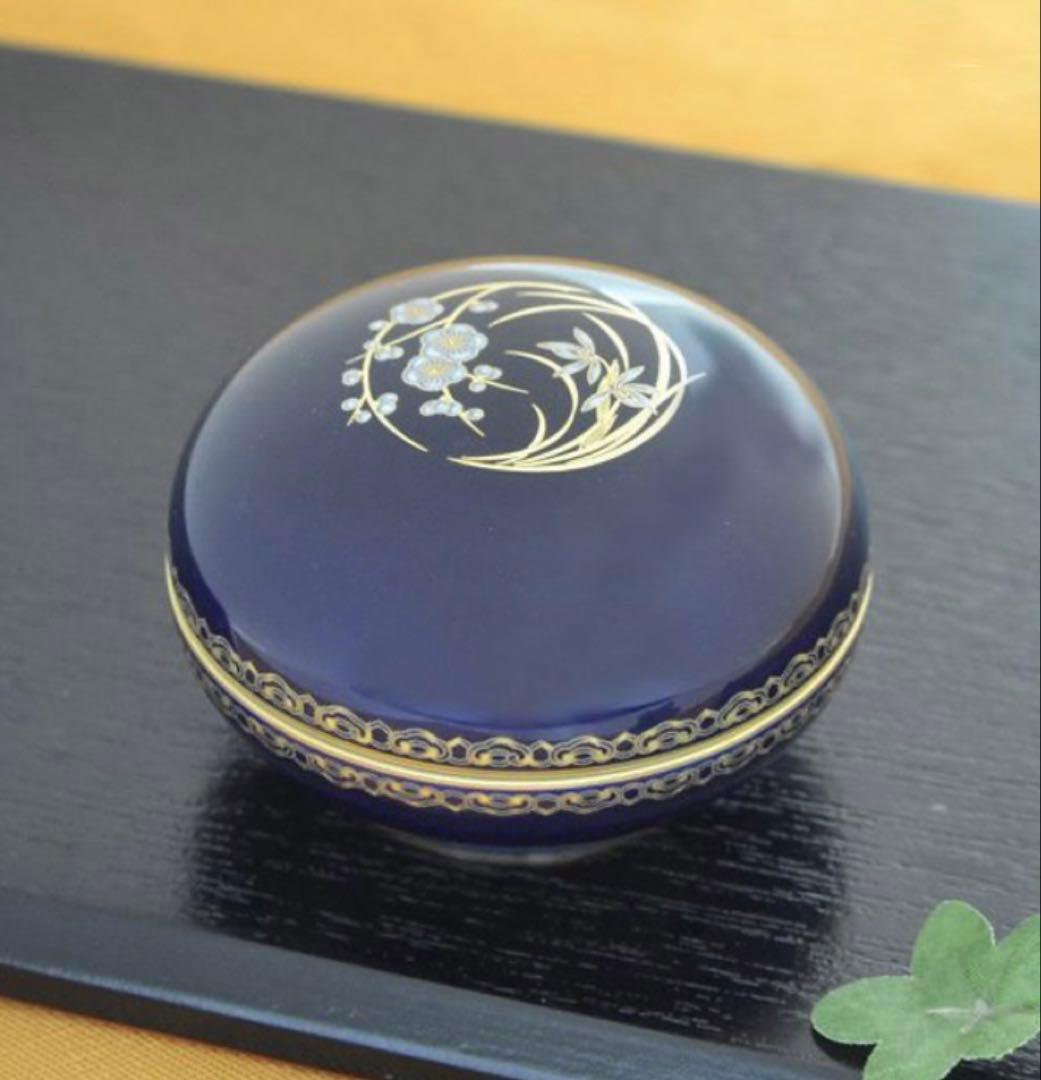 【新品未使用品】【香蘭社】ルリ金彩梅春蘭　ボンボニエール