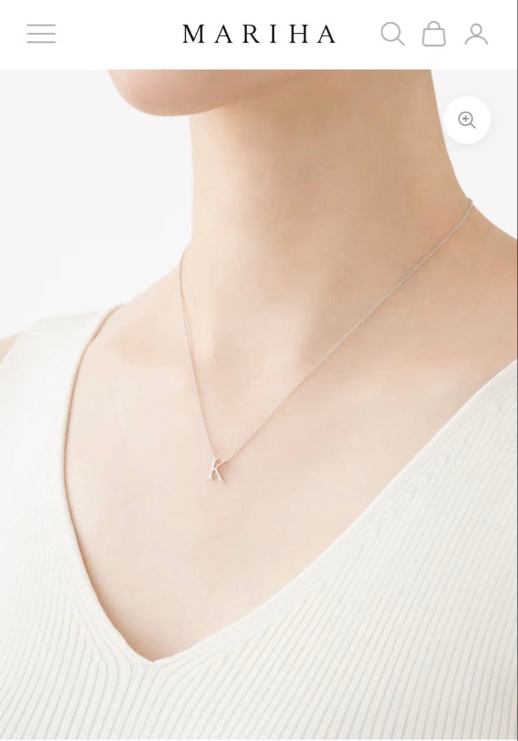 マリハ　イニシャル　ネックレス　シルバー　40cm K