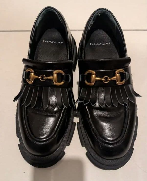 MANA フリンジ ローファー 厚底