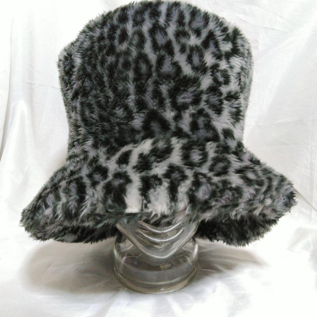 ハ*ヤ様 WEAVE ヒョウ柄 フェイクファーバケットハット ベル デッドストッ