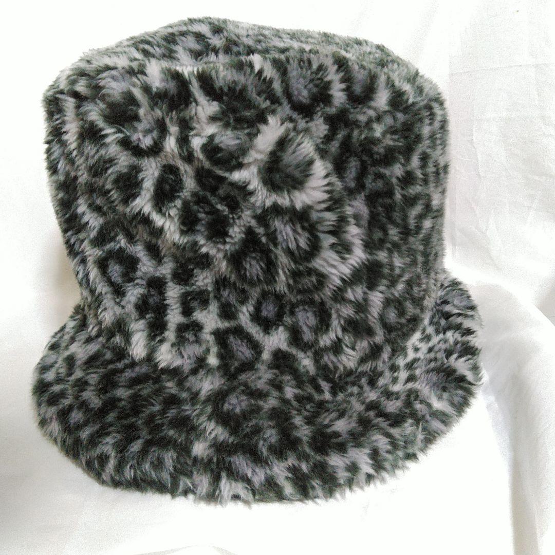 ハ*ヤ様 WEAVE ヒョウ柄 フェイクファーバケットハット ベル デッドストッ