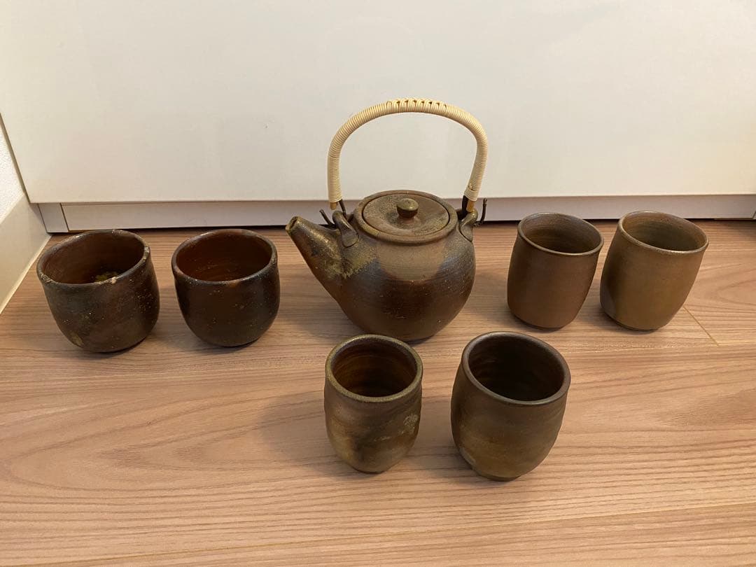 備前焼　急須、湯呑みセット