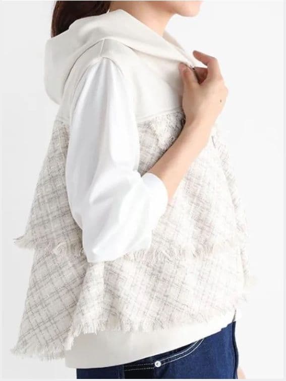 【新品2,4万 スコットクラブvin 麻入 バック フリル ツイード ベスト