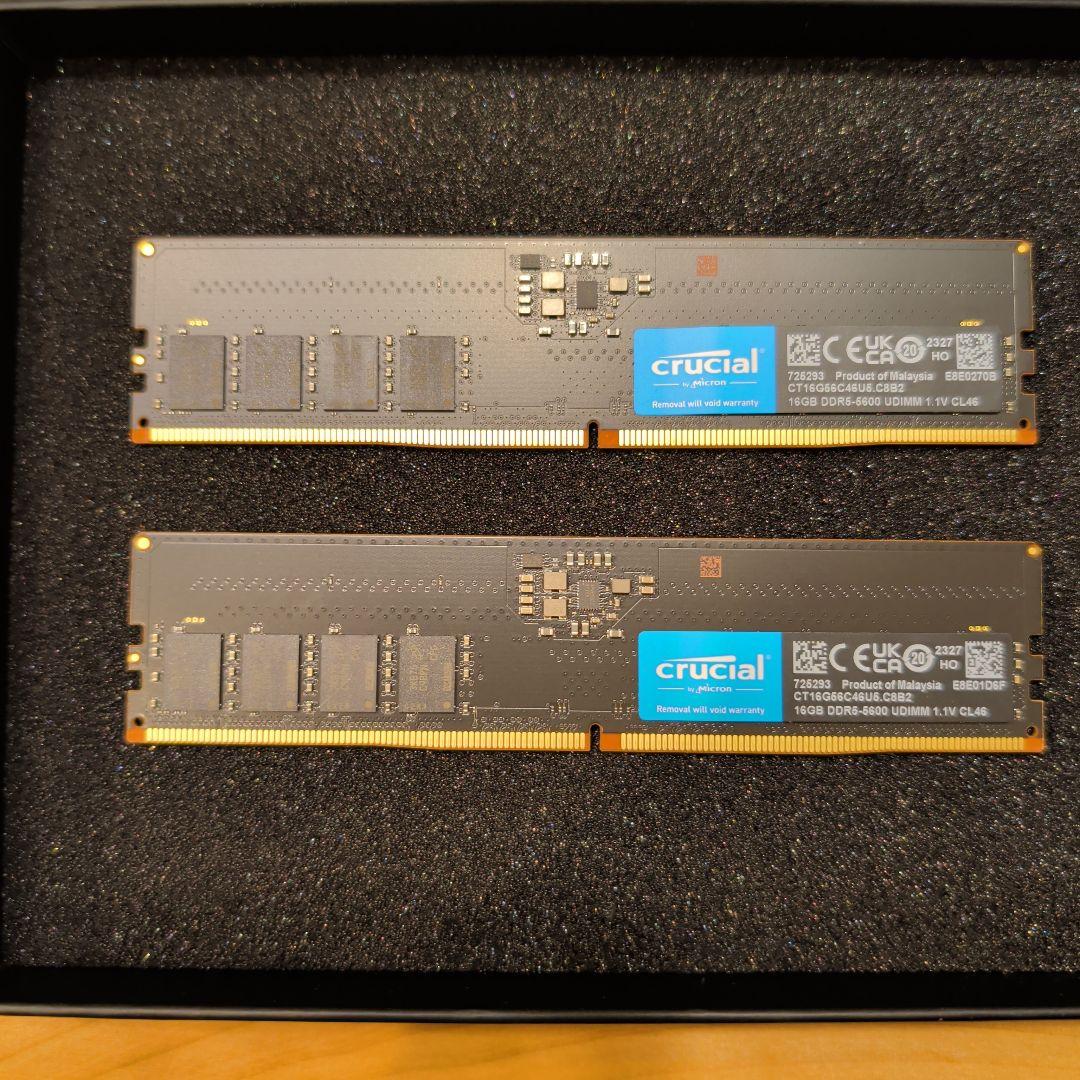 crucial DDR5-5600 容量: 32GB (2 x 16GB)