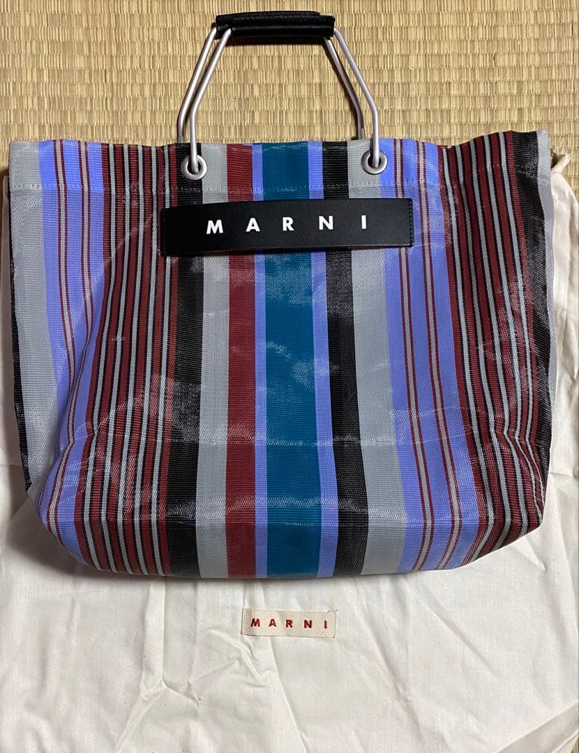 MARNI ストライプ かごバッグ トートバッグ