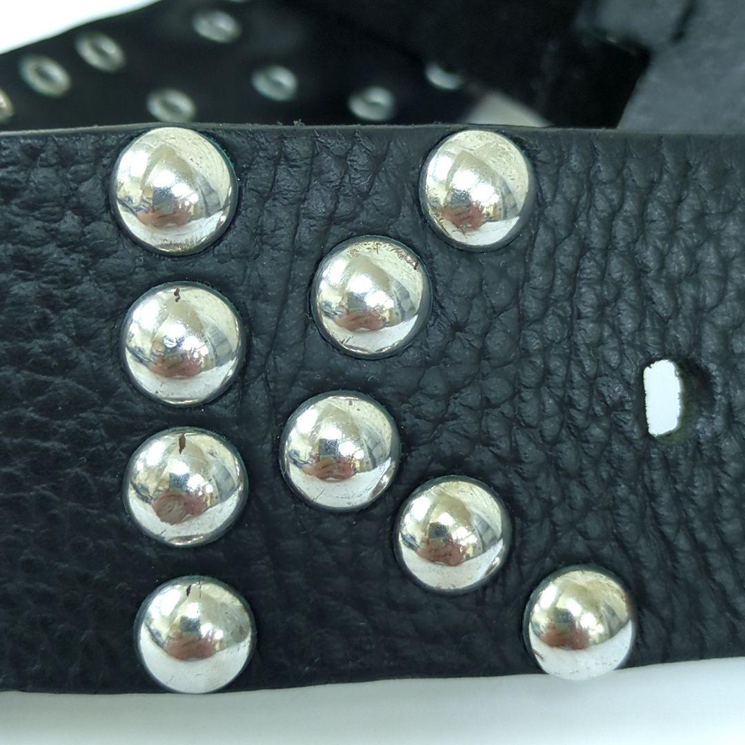 ドルチェ&ガッバーナ D&G スタッズ レザーベルト ブラック イタリア製