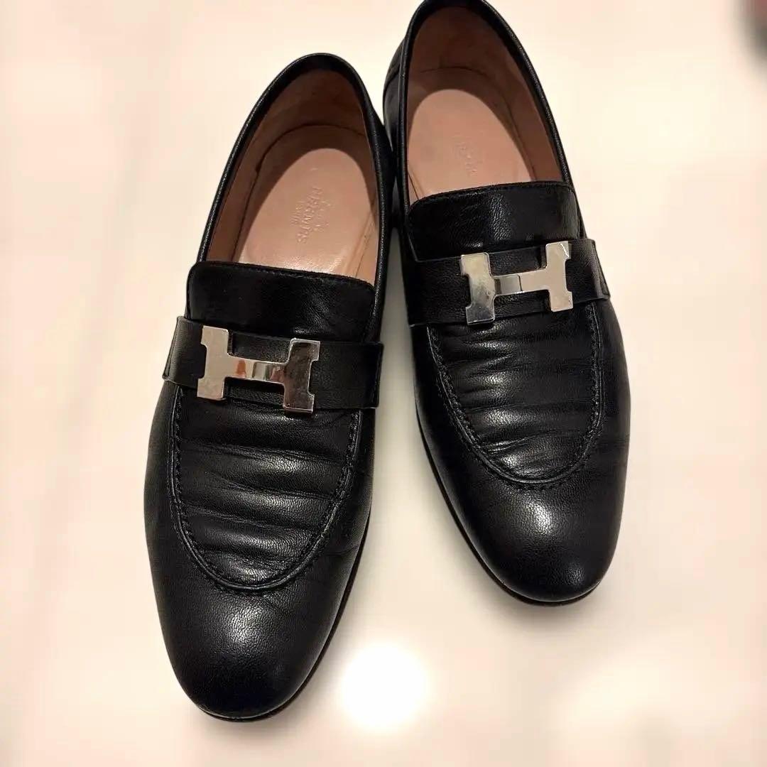 HERMES エルメス 36.5 モカシン《パリ》シルバー金具