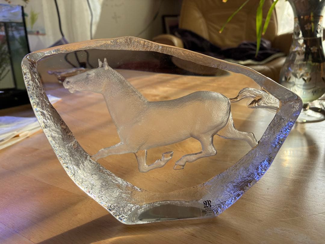 シ*ュ様 【スウェーデンのクリスタルオブジェ】Mats Jonasson作 馬モ