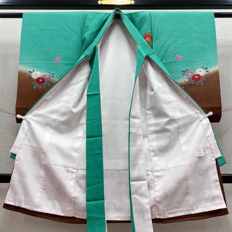 512ax16◎お宮参り 女児 祝い着 着物 産着 七五三にも 長襦袢付◎美品