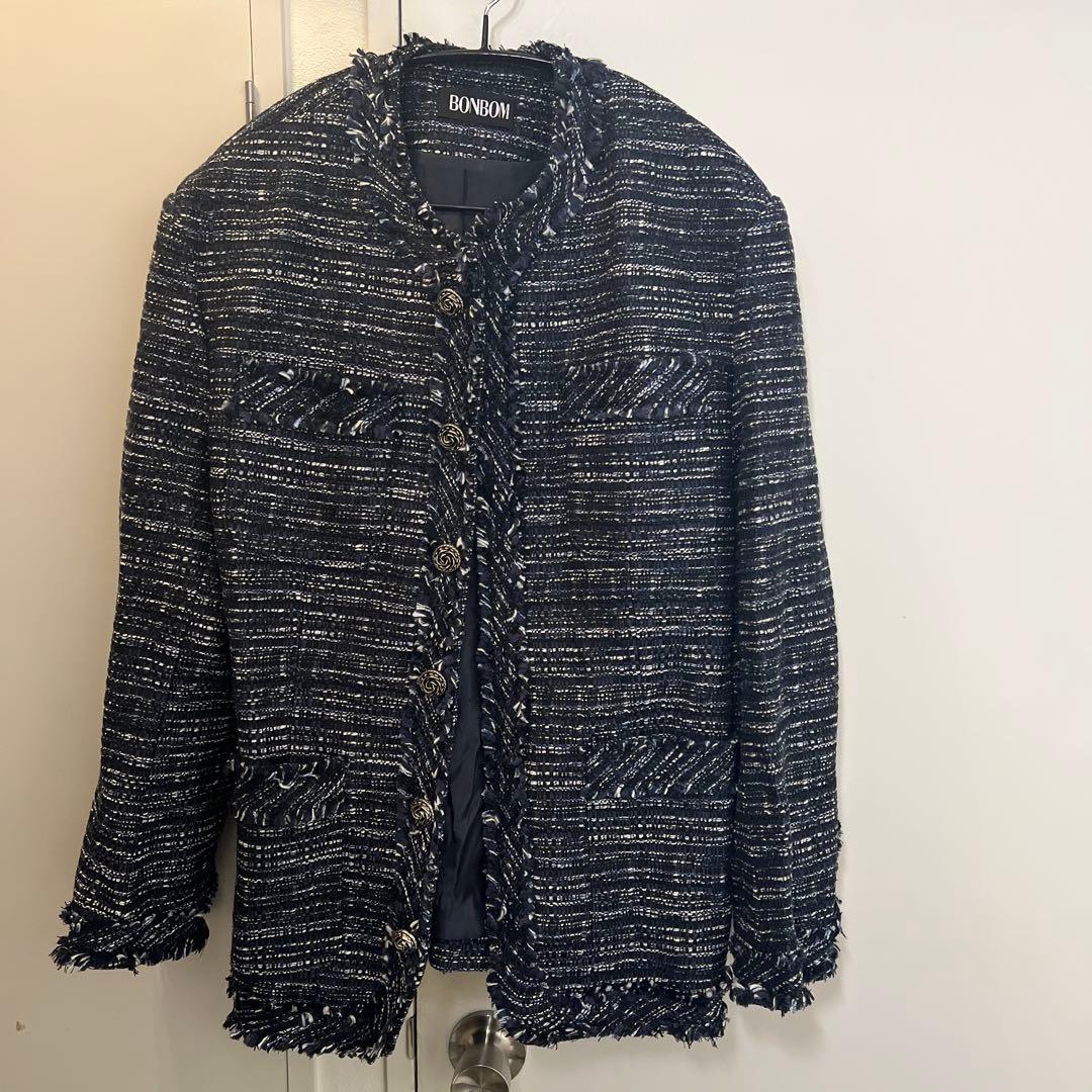 BONBOM ニットジャケット ネイビー