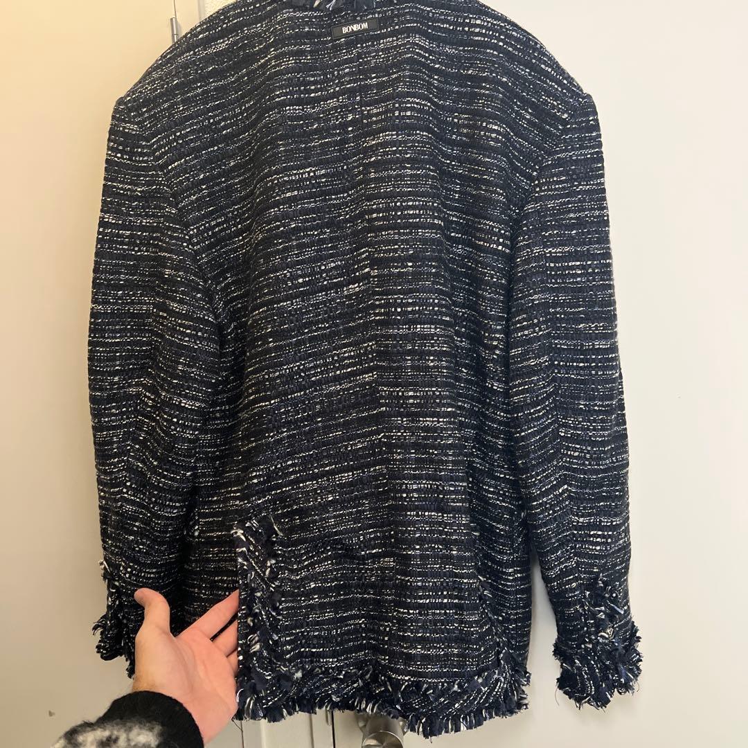 BONBOM ニットジャケット ネイビー