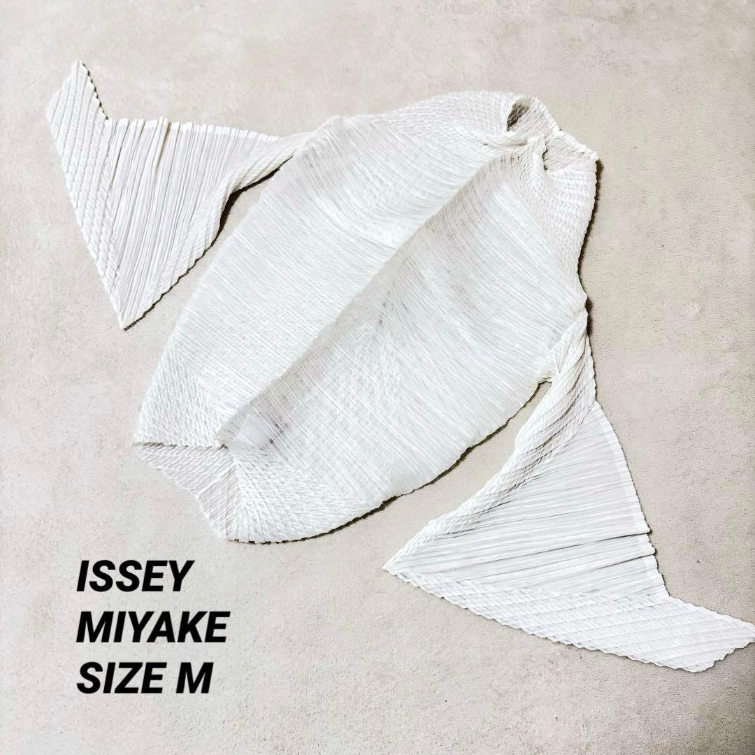 極美品✨ISSEY MIYAKE プリーツ　変形　チュニック　ホワイト　長袖