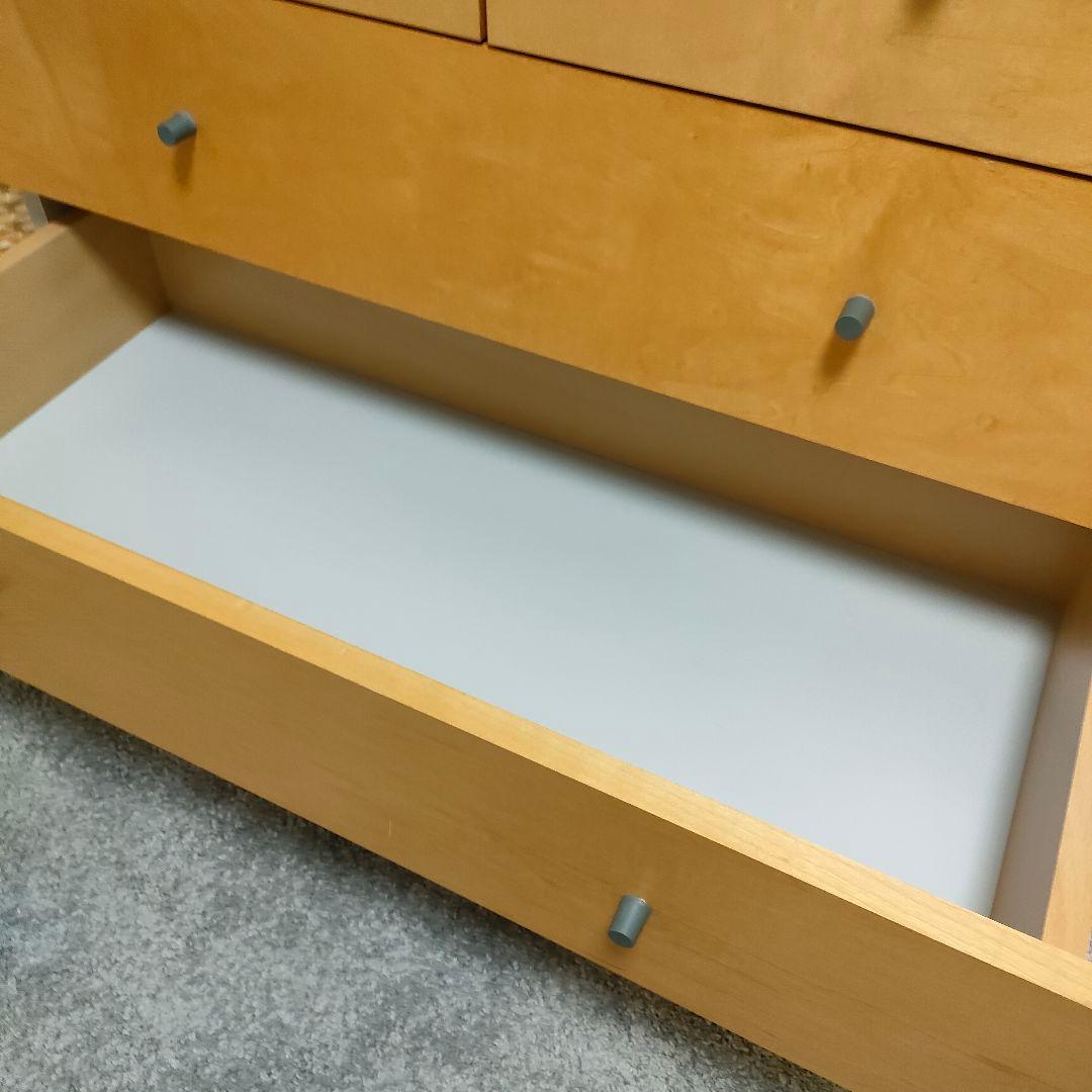 【廃盤品】無印良品 木製チェストワイド 脚付き 4段収納