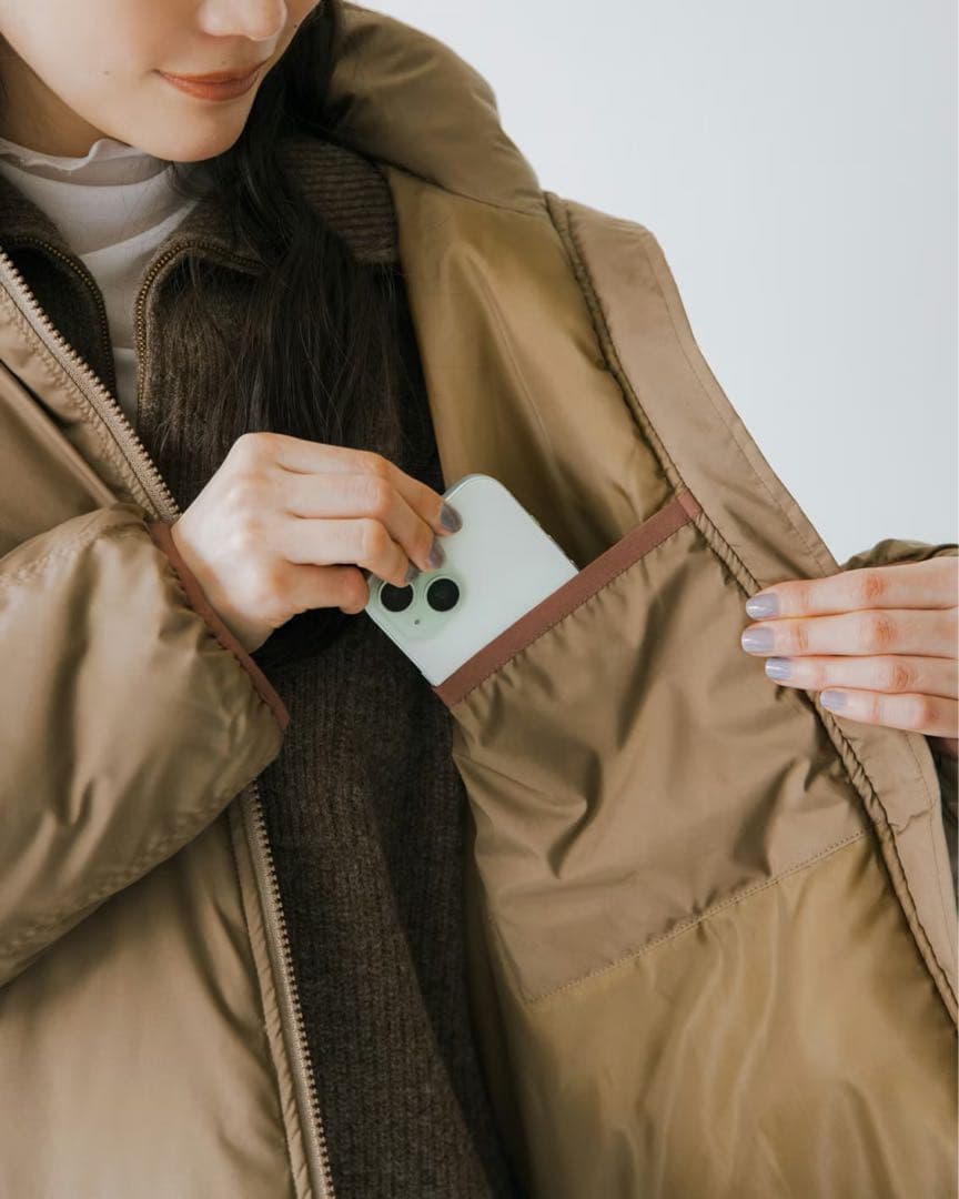 北欧暮らしの道具店　中綿コート　カーキ