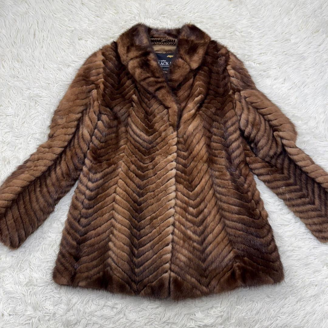 極美品✨SAGAMINK サガミンク 金タグ ファーコート ブラウン 11号 L