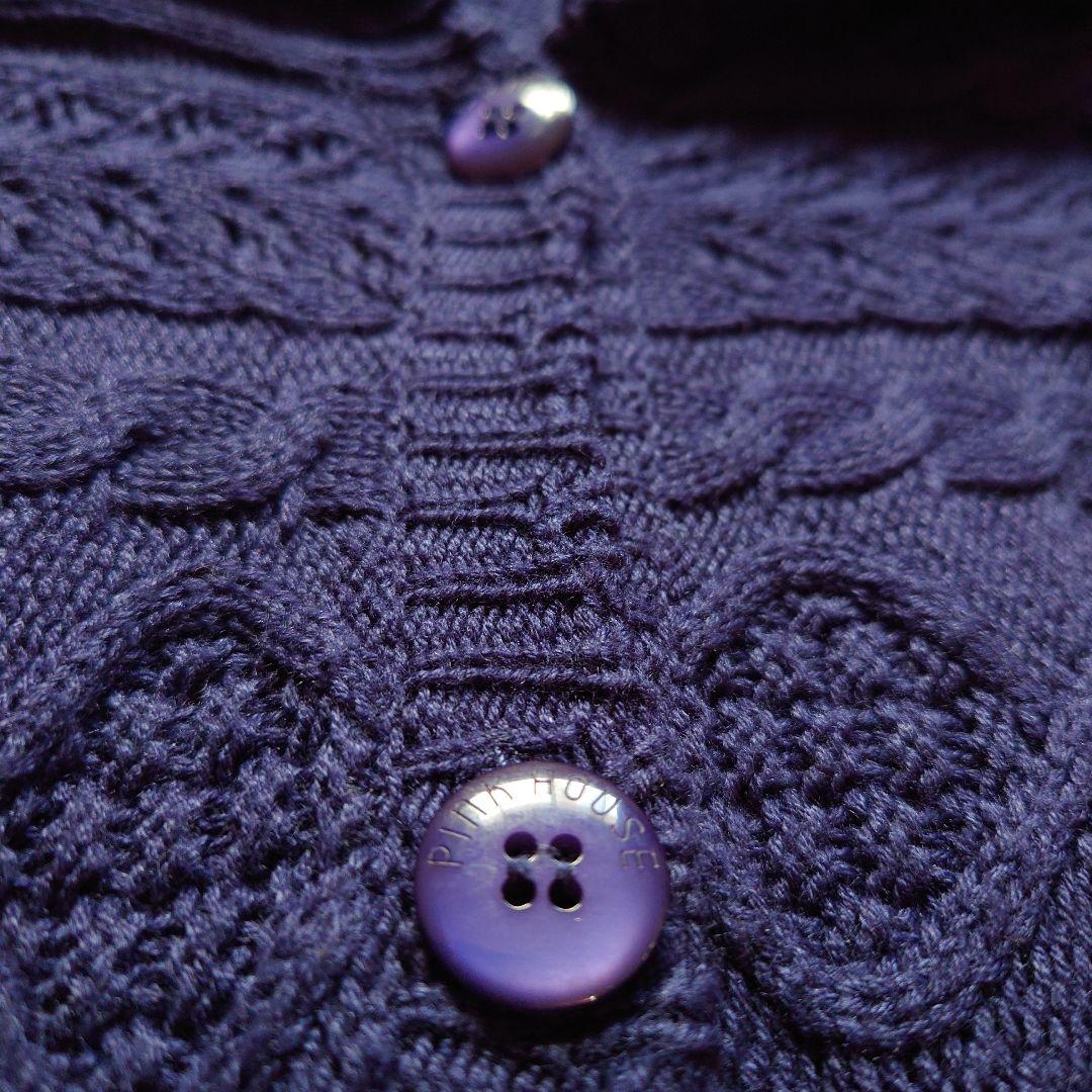 美品【ピンクハウス】フード付きニットロングカーディガン　パーカーセーター　フレア