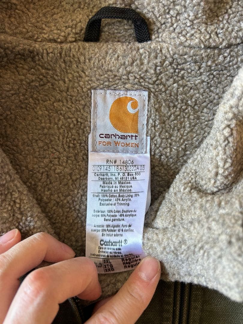 MOSモスグリーン Carhartt カーハート ダック ベスト ボア