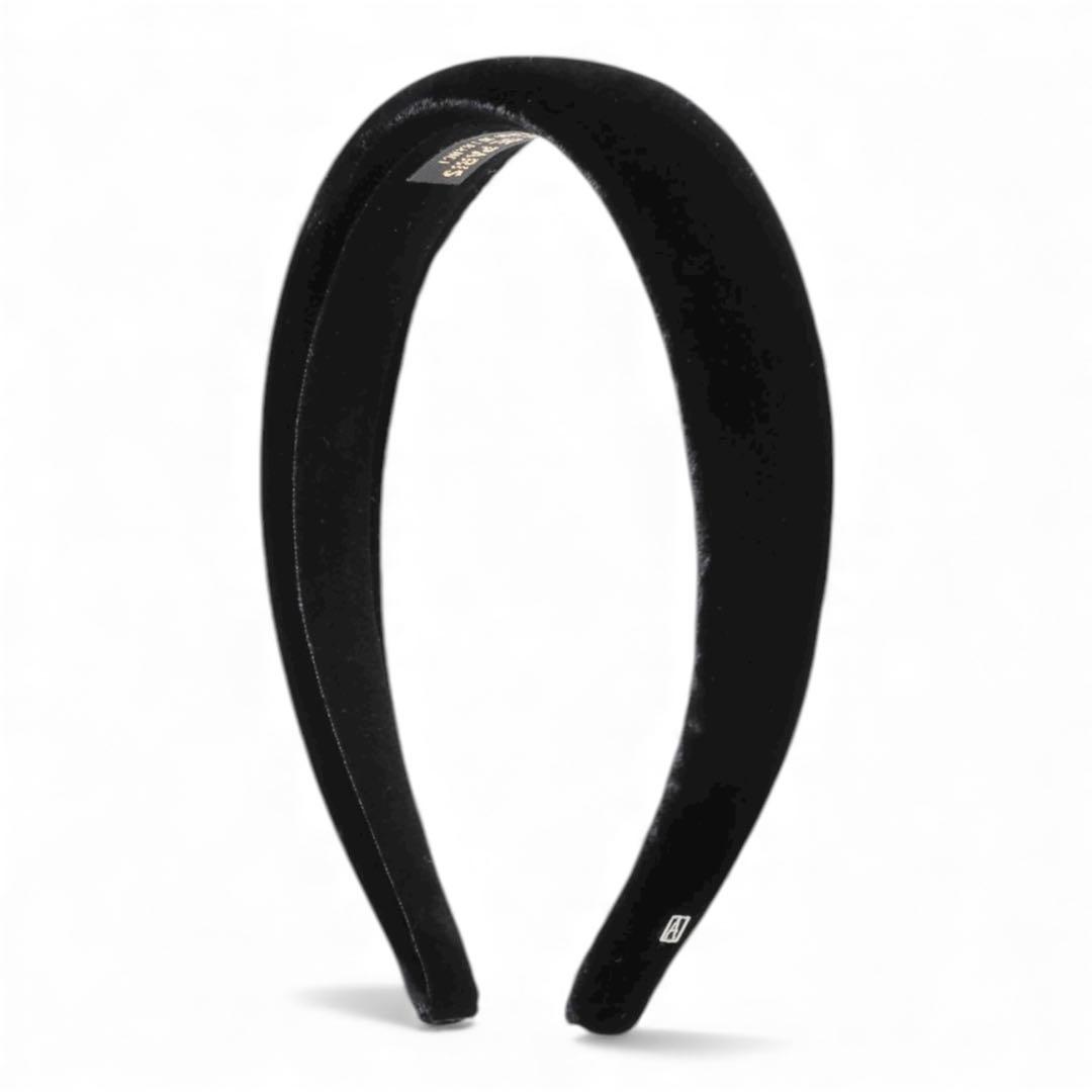 美品　アレクサンドルドゥパリ　カチューシャ ベロア　上品　ブラック　2.5 cm