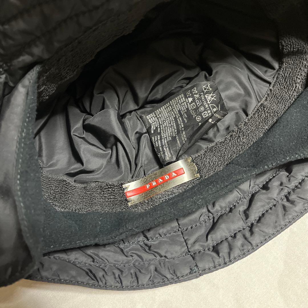V*r様 PRADA プラダスポーツ ナイロン バケットハット 耳当て付き ギミ