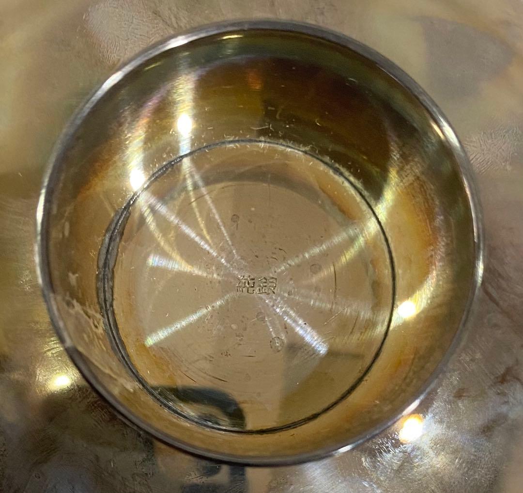 レトロな純銀製の三重杯　(刻印　純銀) 202g