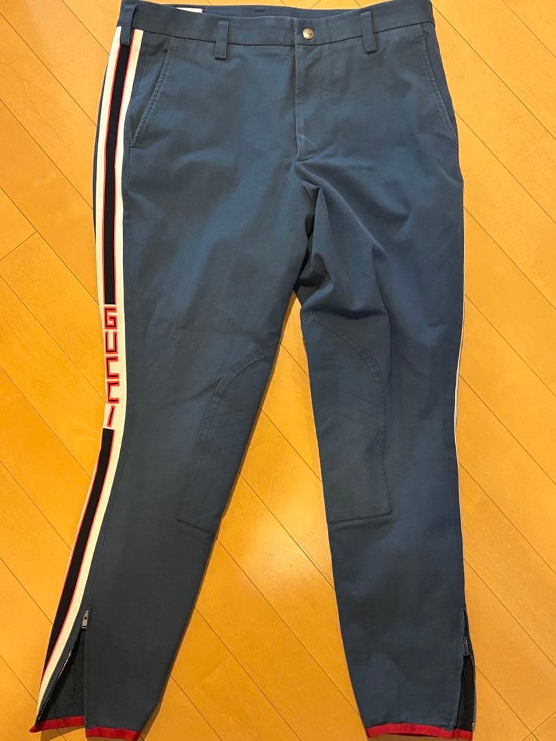 GUCCI サイドライン ギャバジン ストレッチパンツ