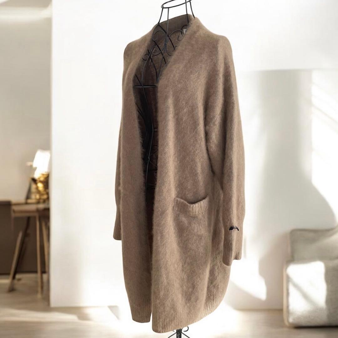 LANVINenBleu ランバン　ラクーン100%ロングニットカーディガン38