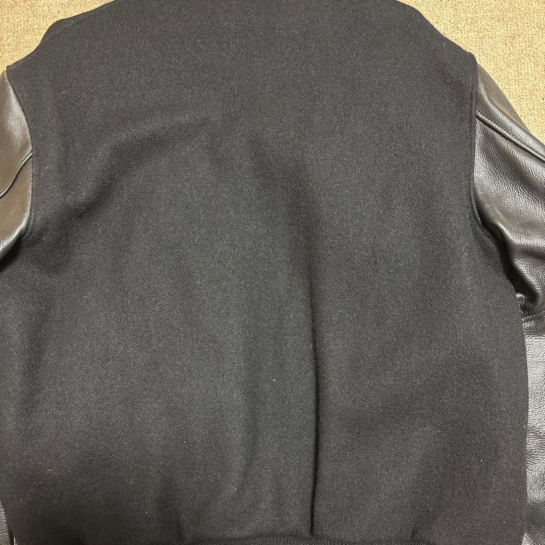 【早い者勝ち】訳ありゴールデンベアスタジャン黒ブラックレザーMサイズスタジャン