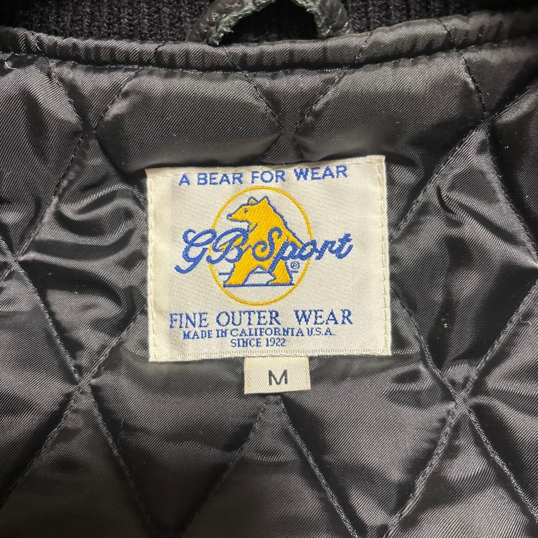 【早い者勝ち】訳ありゴールデンベアスタジャン黒ブラックレザーMサイズスタジャン