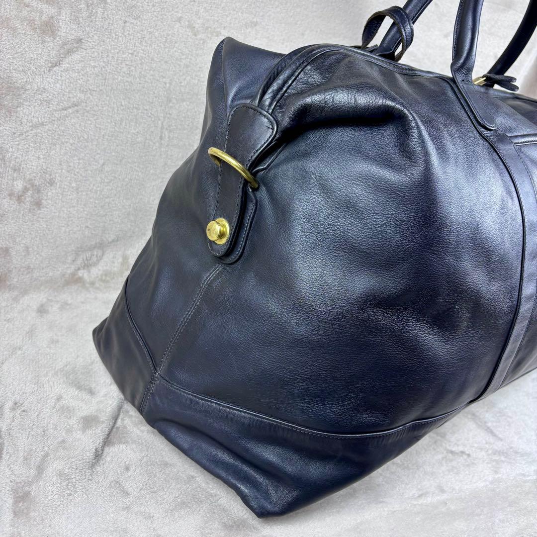 美品　希少　OLD COACH ボストンバッグ　ブラック　本革レザー　黒　USA