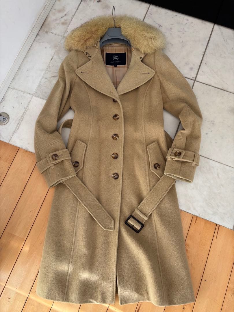 バーバリーロンドン　ファーコート38 Mサイズ