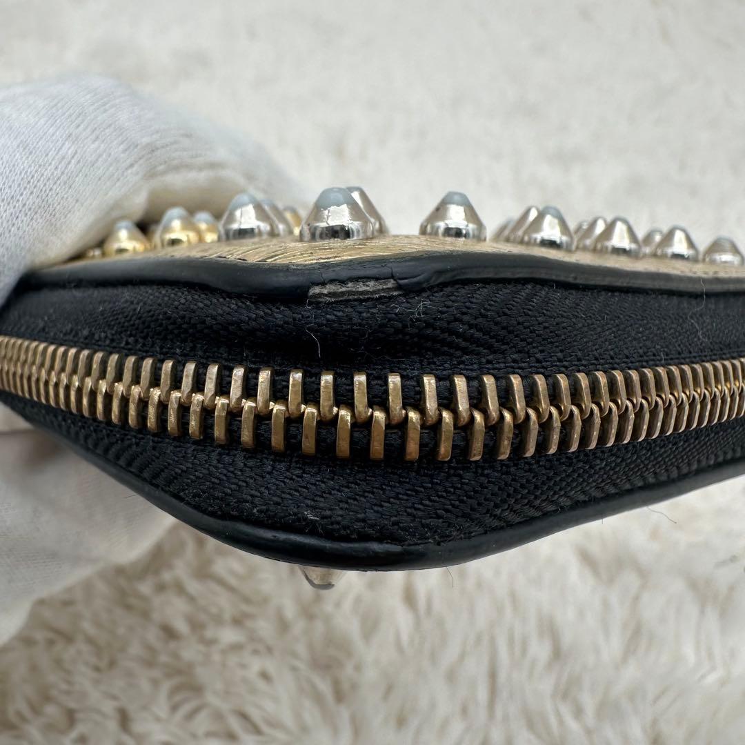 ✨人気✨ルブダン　長財布　スタッズ　パネトーネ　ラウンドジップ　マルチカラー