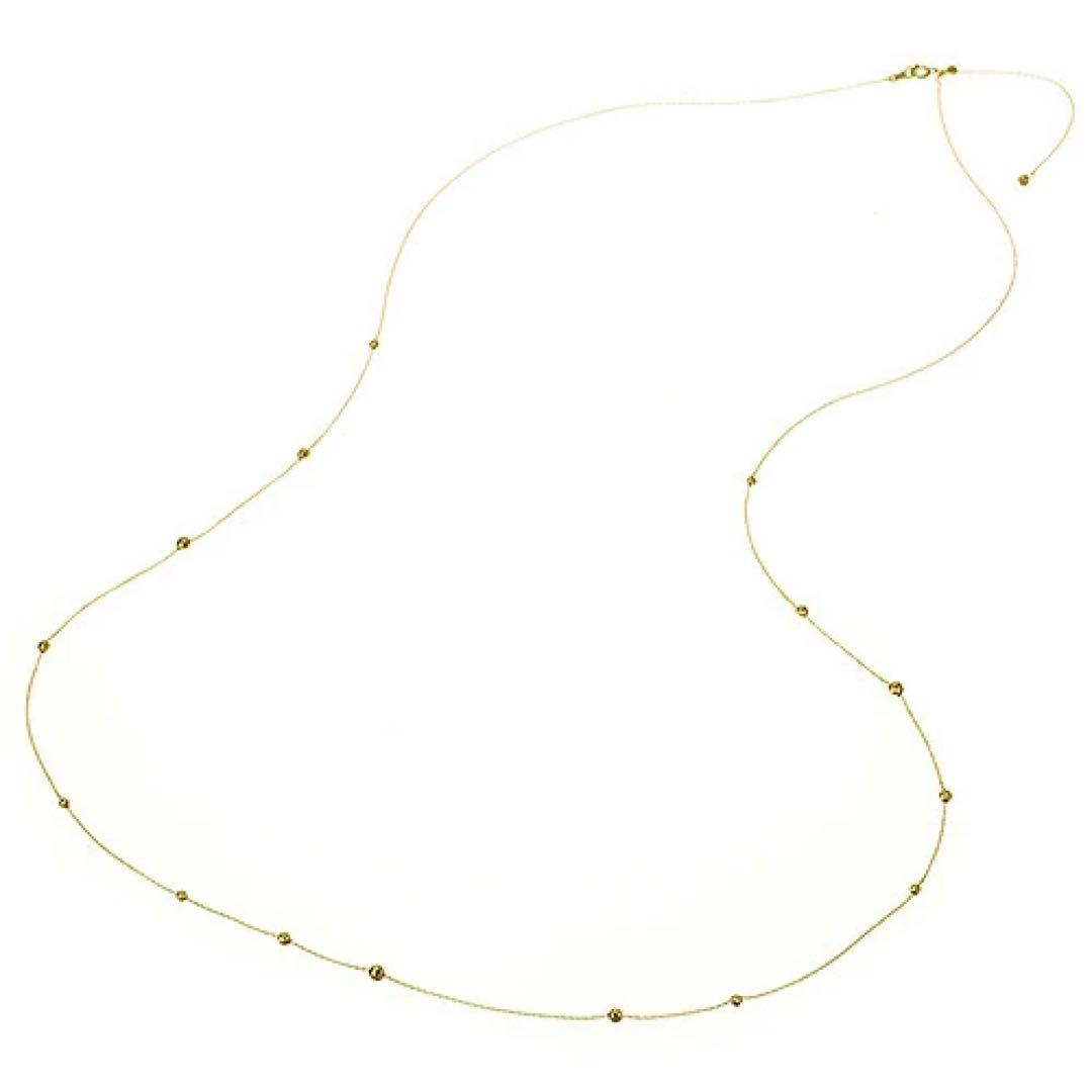 ロングネックレス K18 dance チェーンネックレス 18金 90cm