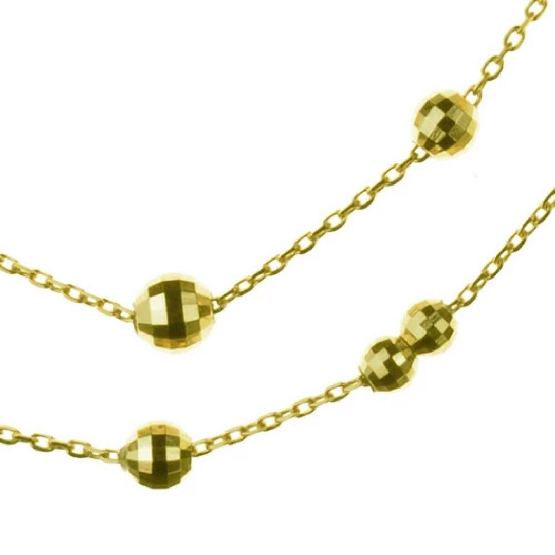 ロングネックレス K18 dance チェーンネックレス 18金 90cm