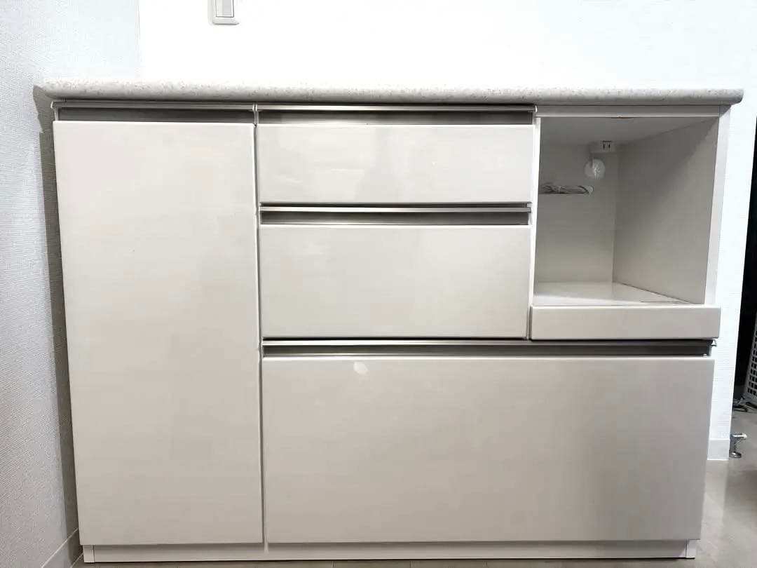 ニトリ　キッチンカウンターアルミナ2 120CTホワイト