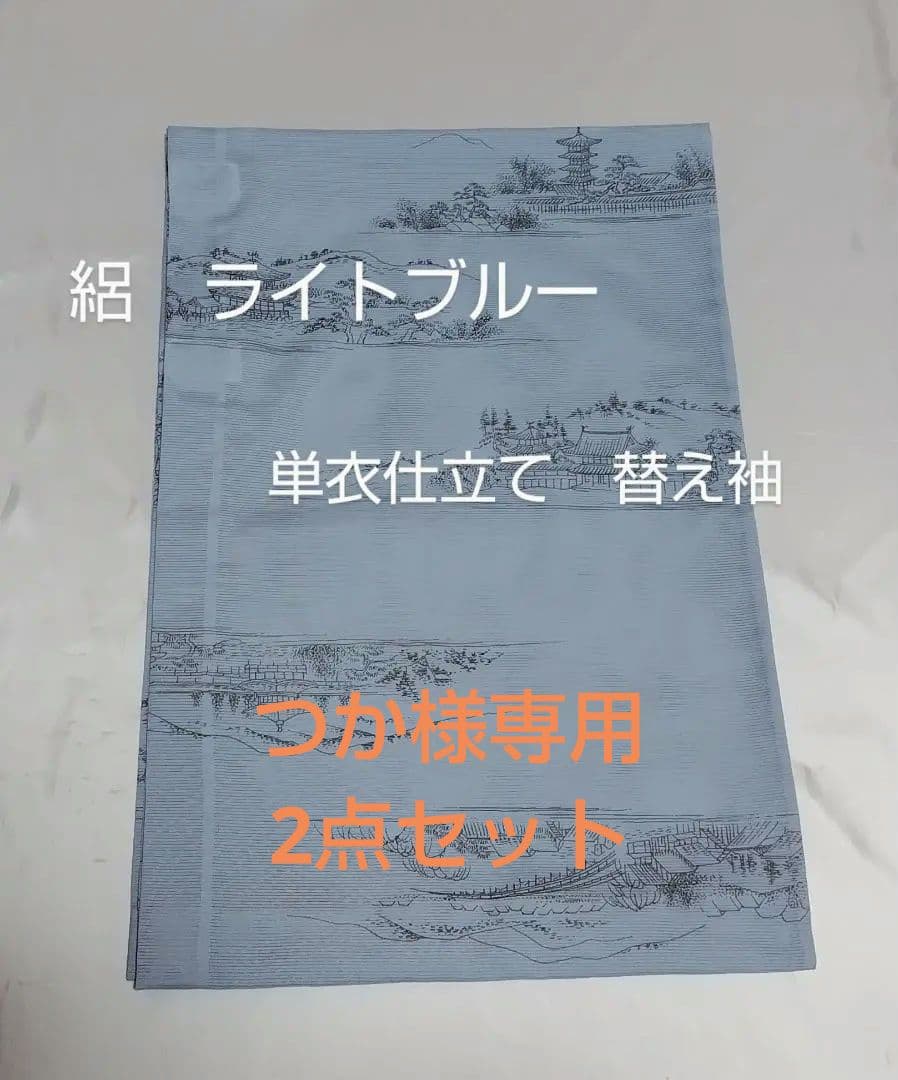 夏物　絽　ライトブルー　替え袖