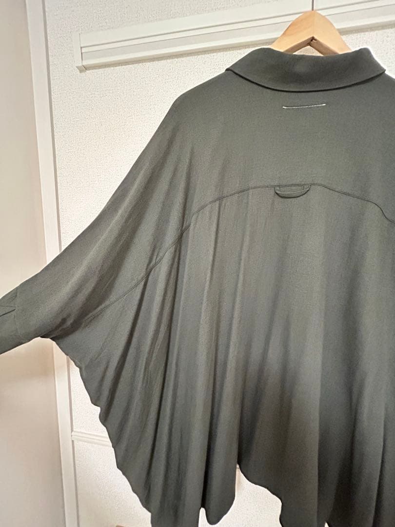 美品　MM6 Maison Margiela カーキ 長袖シャツ S ウール混
