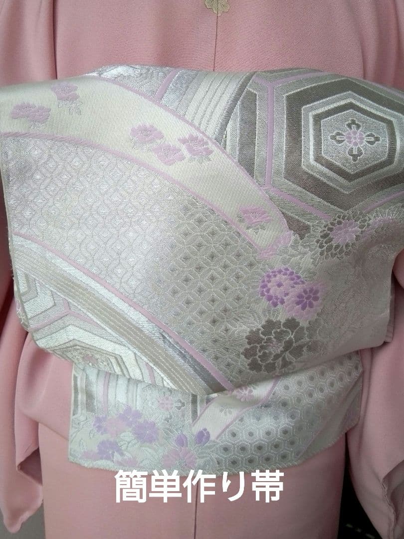 袋帯　二重太鼓　簡単3分着付　一部仕立(切らないで制作)　簡単作り帯