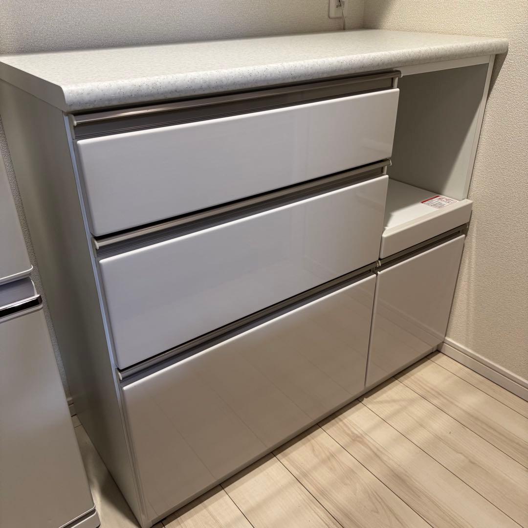 ニトリ キッチンボード キッチンカウンター アルミナ 幅100cm ホワイト