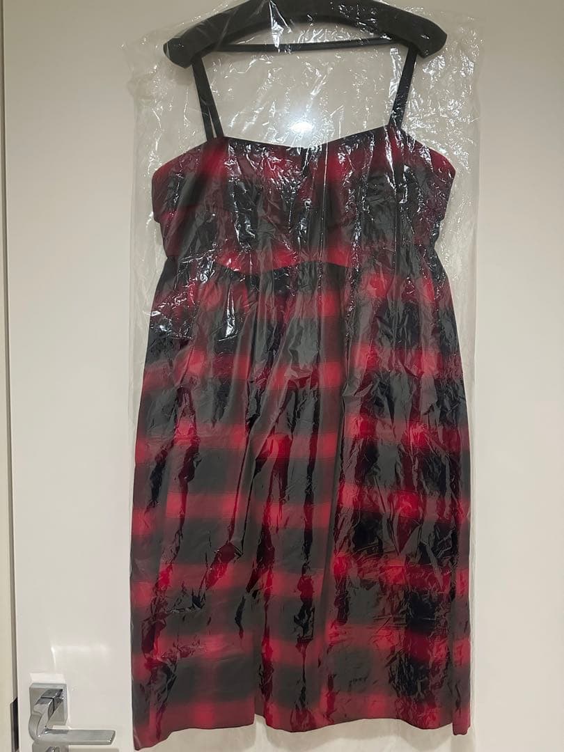 レッド・ブラックチェック キャミワンピース