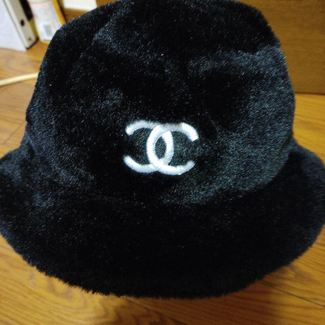 CHANEL バケットハット 黒 フリースMoco