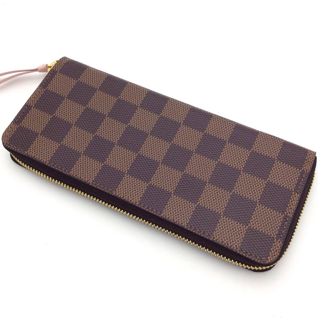 ルイヴィトン ダミエ 長財布 ポルトフォイユ クレマンス ローズバレリーヌ