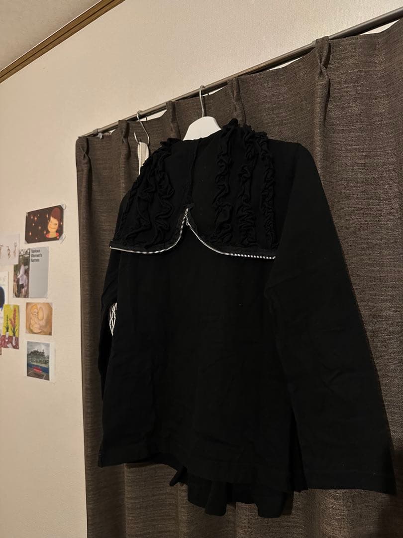 tricot COMME des GARÇONS ブラックフードジャケット